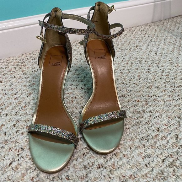 Multicolored Rainbow Glitter Strappy Dress Heels - Picture 1 of 5